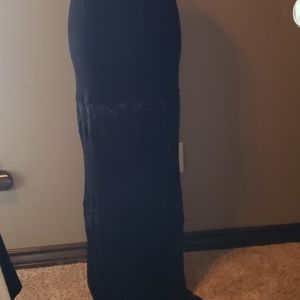 Black maxi skirt with lace
